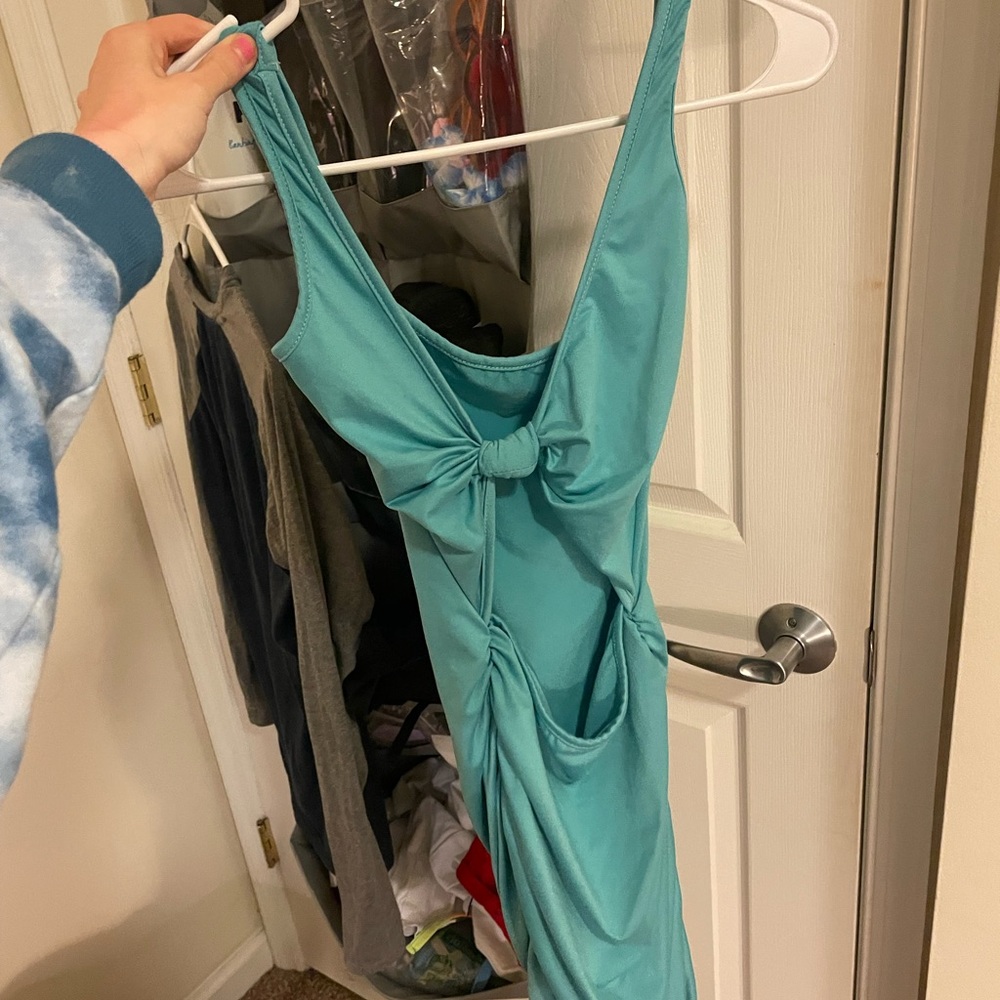 light blue dress